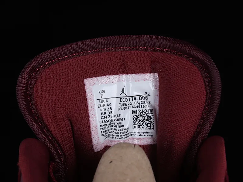All categories Air Jordan Jordan series basketball shoes Air Jordan 1 Low Air Jordan 1 Low AJ1 Joe 1 burgundy black low-top basketball shoes DC0774-006